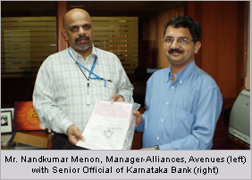 Karnataka Bank customers can now shop online with ease. Karnataka Bank signs a net banking agreement with Avenues
